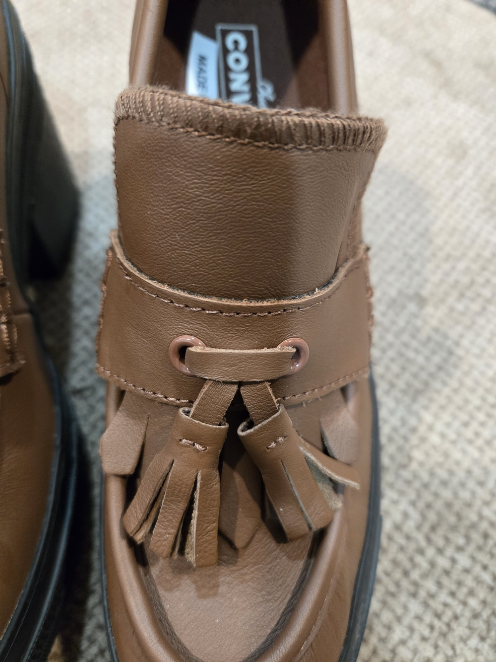 Chuck Taylor Converse Platform Block Heel Loafers SZ 7.5, These Run Small** - Picture 4 of 7